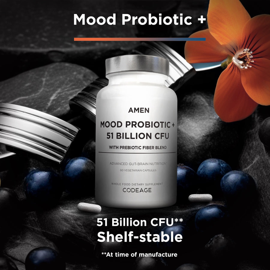 Amen Mood Probiotics supplement 15 strains shelf stable
