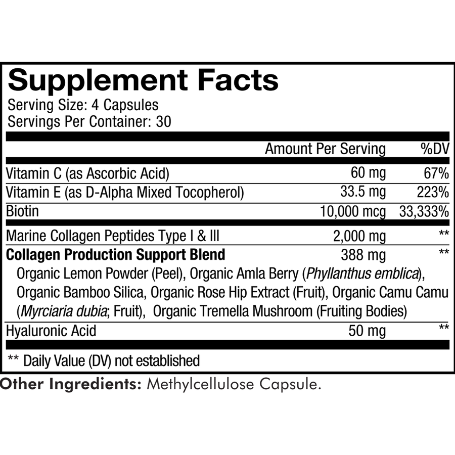 Codeage biotin collagen supplement facts