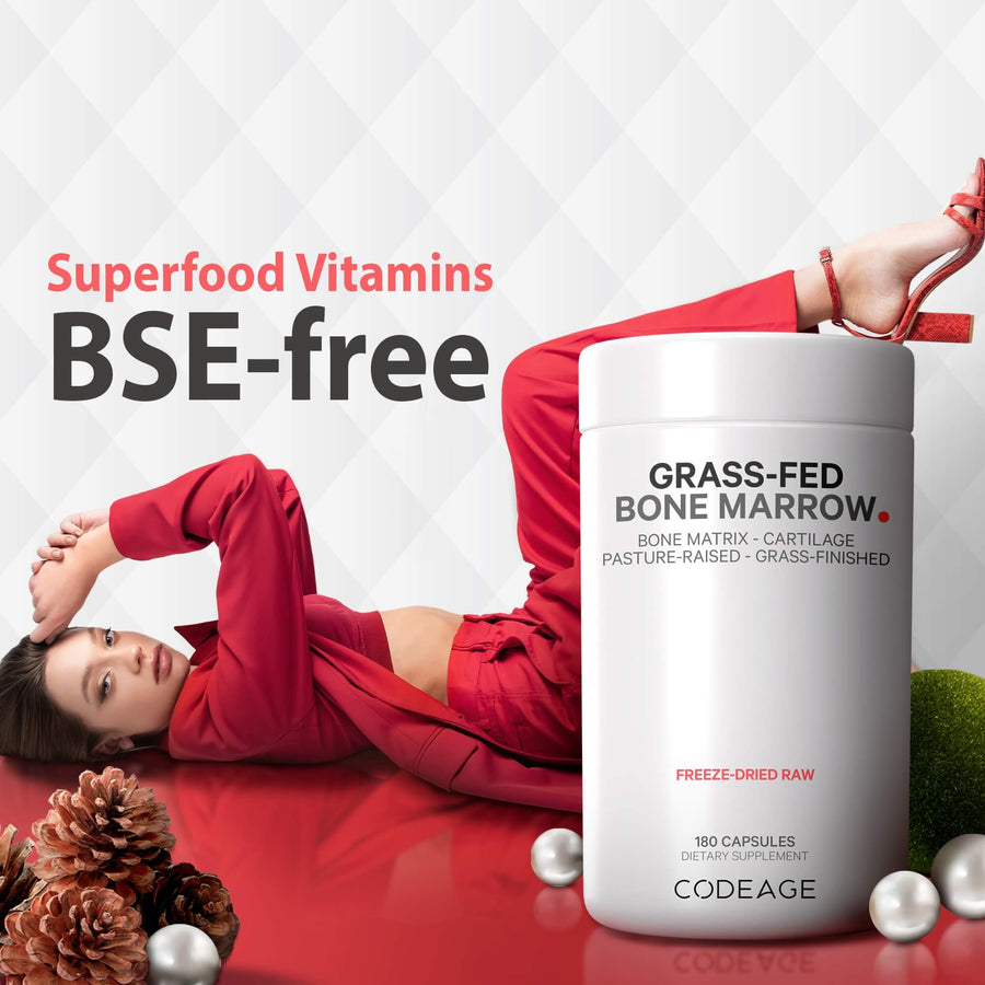 Codeage Grass-fed bone marrow supplement freeze dried non defatted desiccated men and women