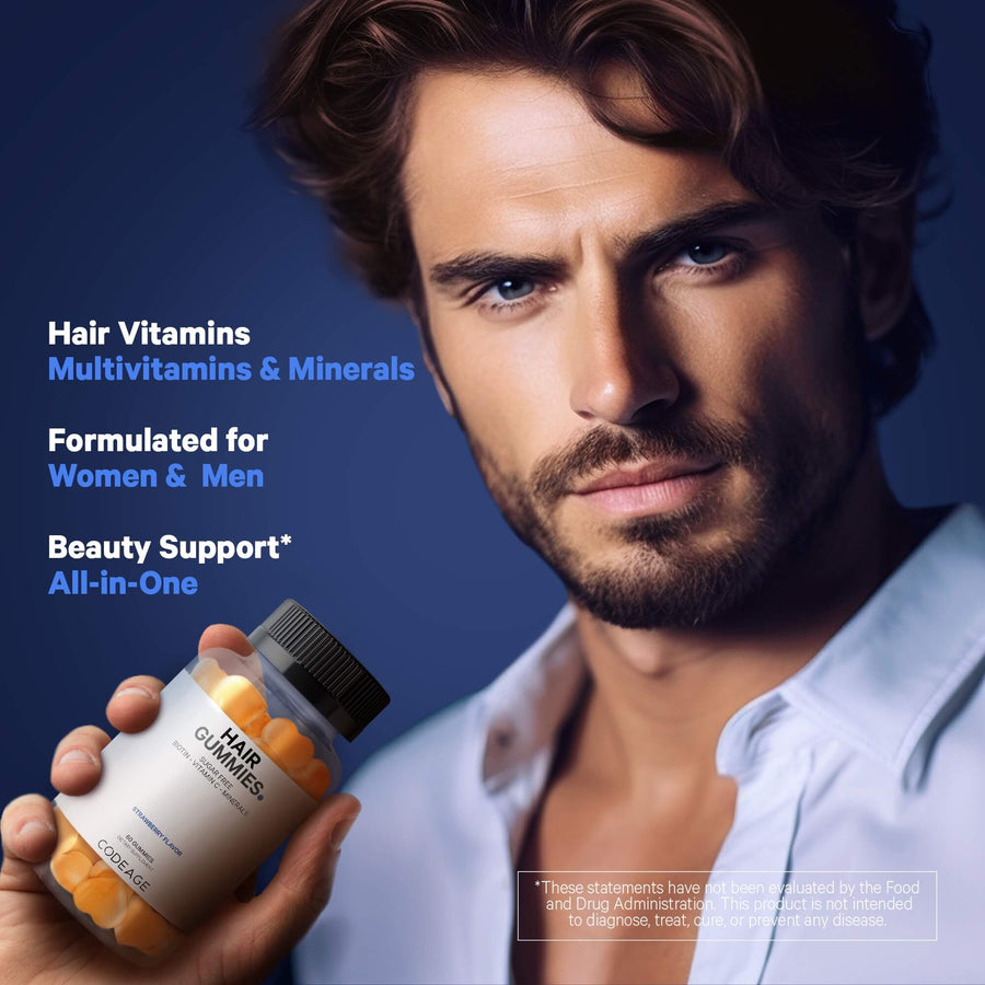 Codeage Hair multivitamins gummy vitamins for hair man and women beauty hair strength hair shine