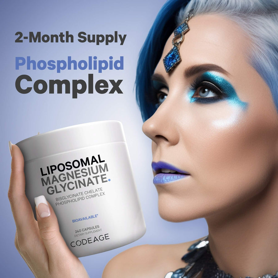 Codeage Liposomal Magnesium Glycinate Supplement 2-month supply phospholipid complex woman