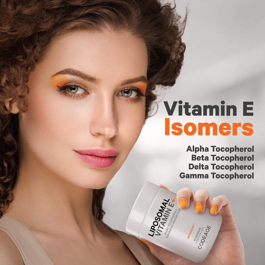 Codeage Liposomal Vitamin E Tocopherols Supplement alpha beta delta gamma