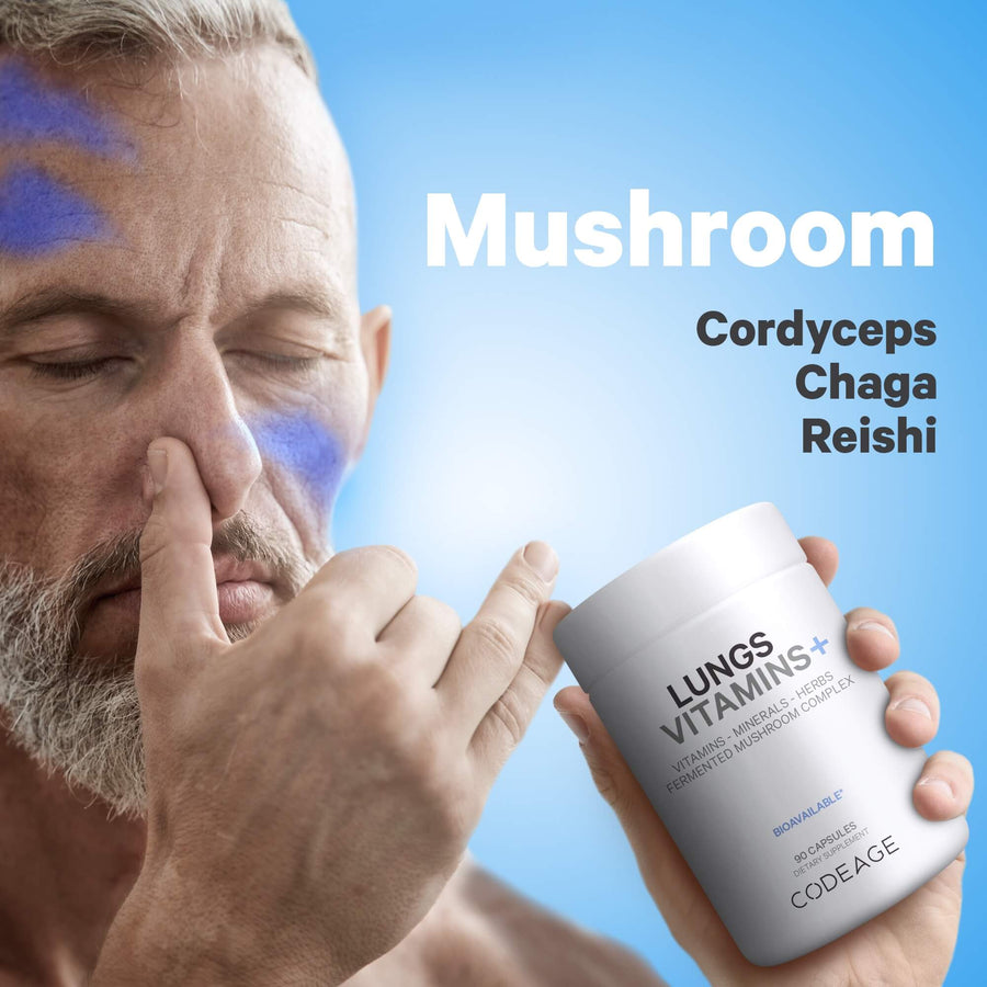 Codeage Lungs Vitamins Supplement Mushrooms Cordyceps Chaga Reishi