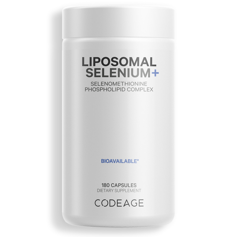 Codeage Liposomal Selenium Supplement 180 Capsules, 6-Month Supply, Trace Mineral Cofactor Selenomethionine Daily Pills With Phospholipids From Non-GMO Sunflower Oil & Lecithin, Liposomal Delivery, Vegan