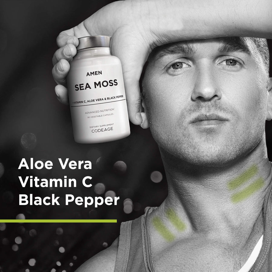 Amen Sea Moss Irish Sea Moss Bladderwrack Supplement Vitamin C Aloe Vera Black Pepper