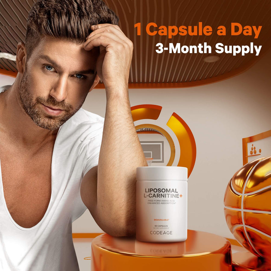 Codeage Liposomal L-Carnitine Supplement Facts Capsule 1 Capsule A Day 3 month Supply