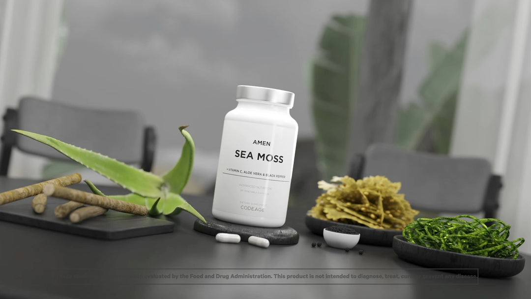 Sea Moss, Bladderwrack, Burdock, Vitamin C, and Aloe Vera