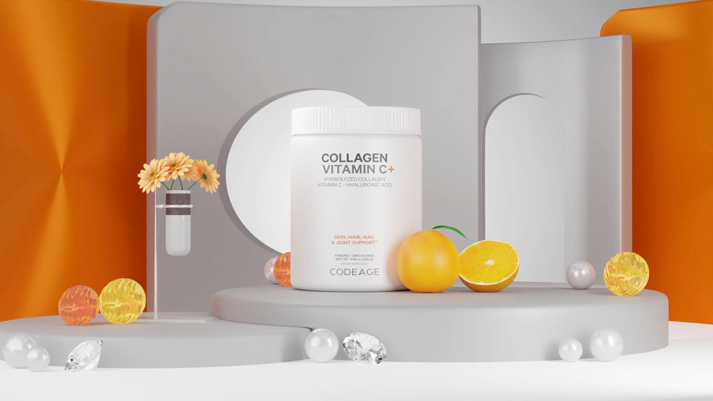 Collagen Vitamin C Powder, Enzymes, and Hyaluronic Acid