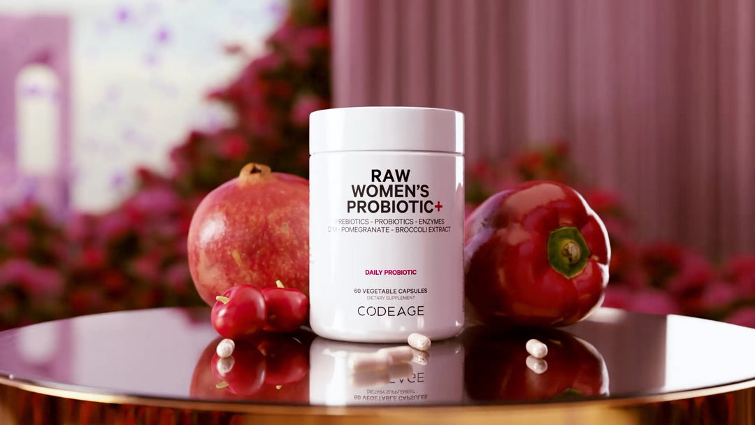 Supplément probiotique+ cru pour femmes avec prébiotiques, enzymes et plantes