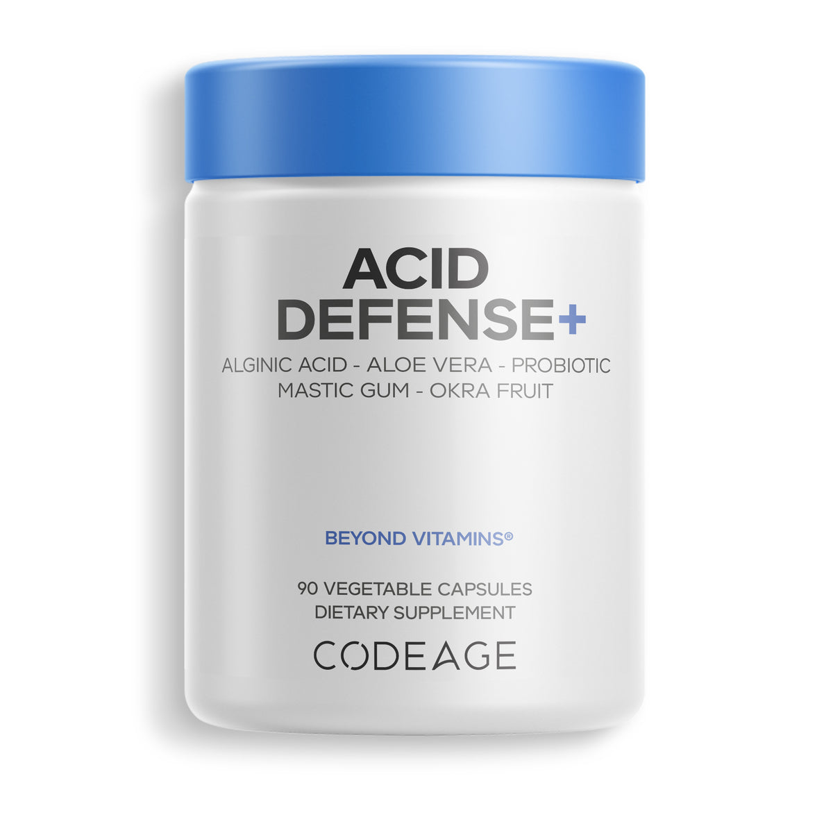 Codeage Acid Defense+ Supplement - Digestion Support with Marshmallow Root, DGL Licorice, Aloe Vera, Probiotics & Alginic Acid 