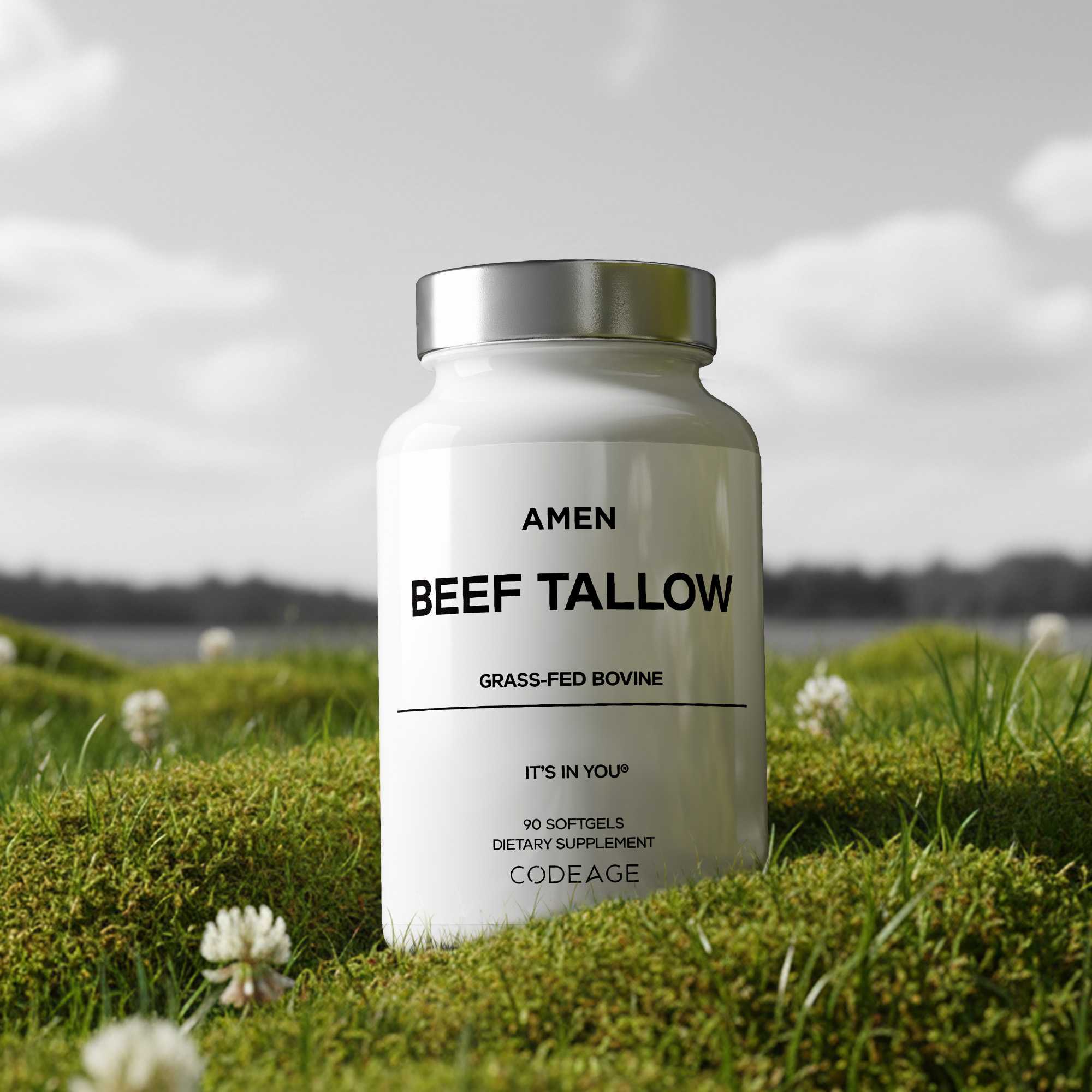 Amen Grass-Fred Beef Tallow Supplement -Whole-Food, Paleo Diet 