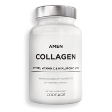 Amen Collagen Capsules Supplement, Collagen Type 1, 2, 3, 5 & 10, Vitamin C, Hyaluronic Acid