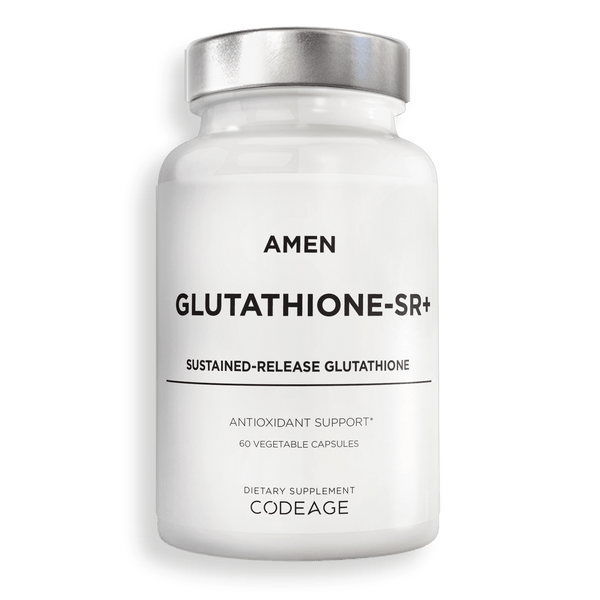 ess pro glutathione Amen L-Glutathione SR+ Sustained-Release Reduced L-Glutathione Galactomannans Supplement – Codeage 5-Amino-1MQ 50 mg Research