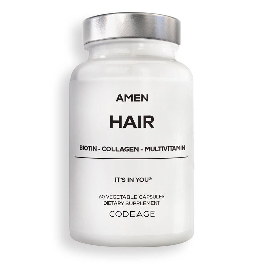 Amen Hair Biotin Collagen - MSM, Hyaluronic Acid, Inositol, Horsetail Codeage Amen Hair Biotin Collagen - MSM, Hyaluronic Acid, Inositol, Horsetail Codeage