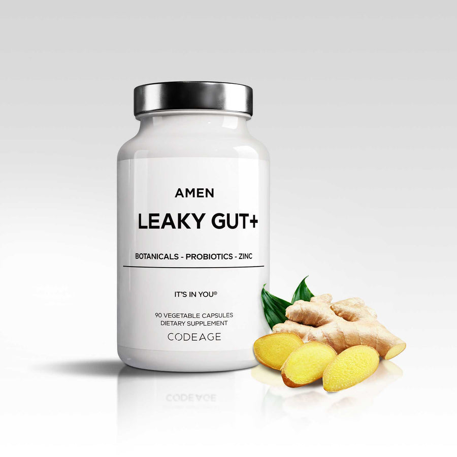 Amen Leaky Gut +, L-Glutamine, Zinc, Probiotic, Licorice Supplement   Codeage