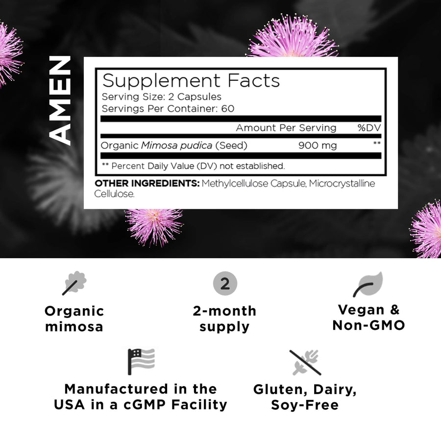 Amen Organic Mimosa Pudica Seed Supplement Facts