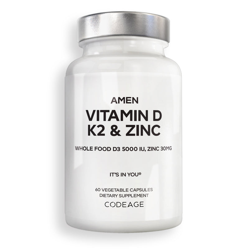 Amen Vitamin D3 K2, Zinc - Whole Food Supplement Codeage Amen Vitamin D3 K2, Zinc - Whole Food Supplement Codeage