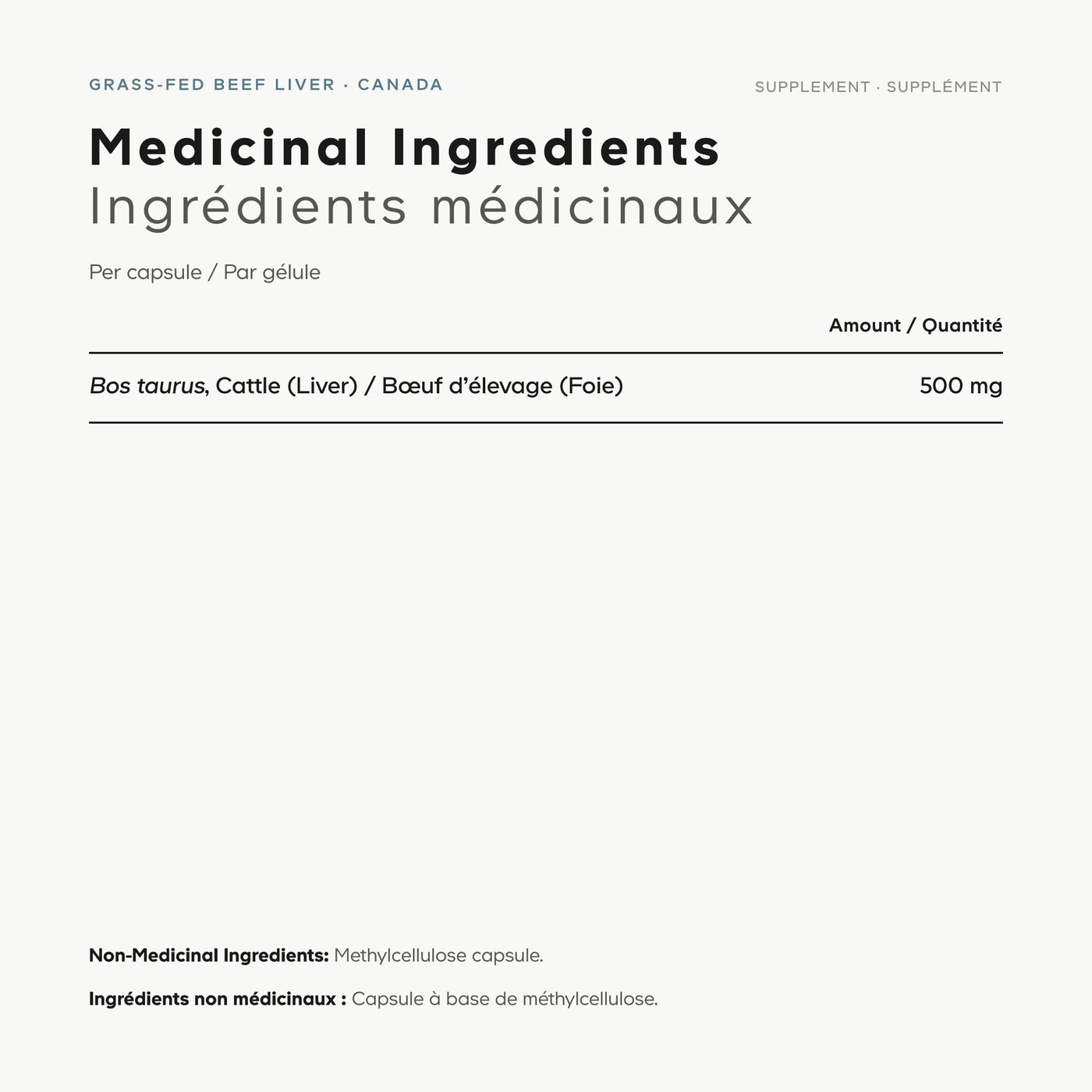 Beef Liver Supplement Facts