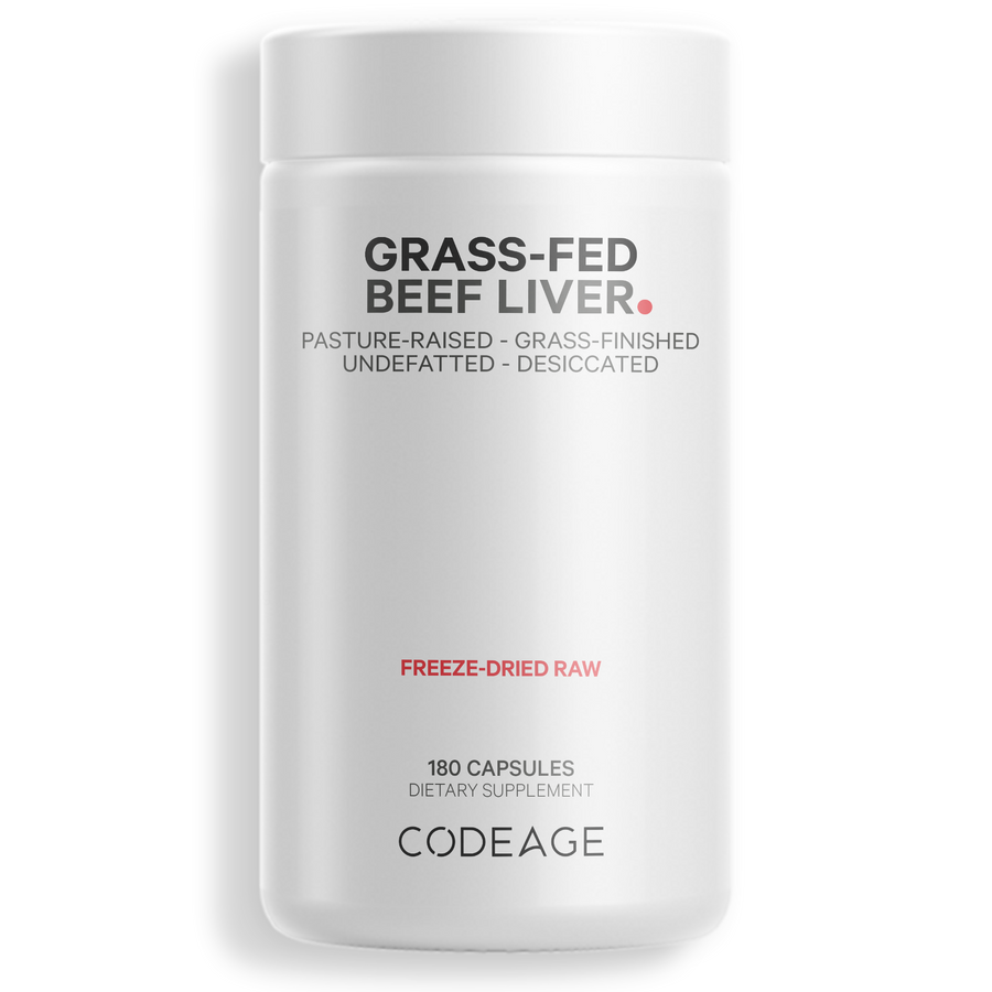 Codeage Grass-Fed Pasture-Raised Beef Liver Supplement, Bovine Superfood Glandular Extracts Non-GMO