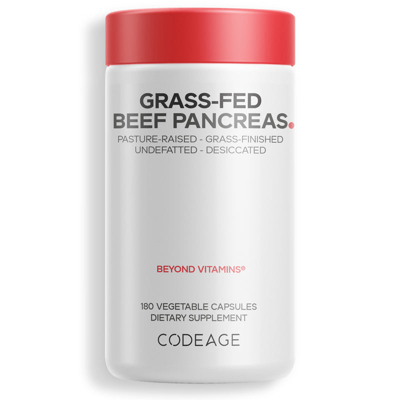 Codeage Grass Fed Pasture Raised Beef Pancreas Supplement Bovine Superfood Glandular Extracts