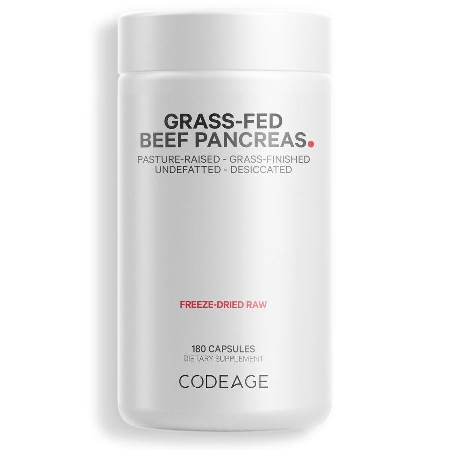 Codeage Grass Fed Pasture Raised Beef Pancreas Supplement Bovine Superfood Glandular Extracts