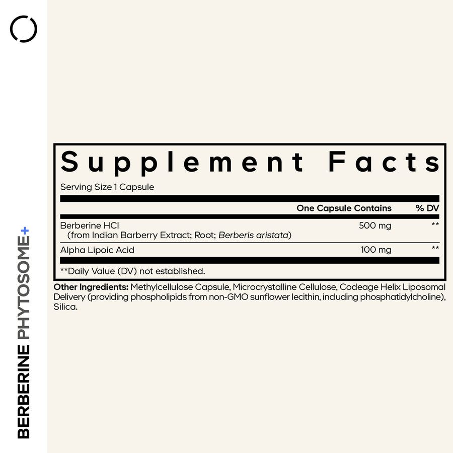 Codeage Berberine Phytosome Supplement Supplement facts