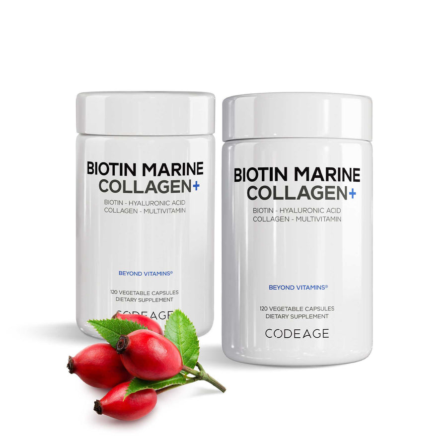 Marine Collagen Capsules 1300mg With Hyaluronic Acid & Vitamin C - 60 Softgels