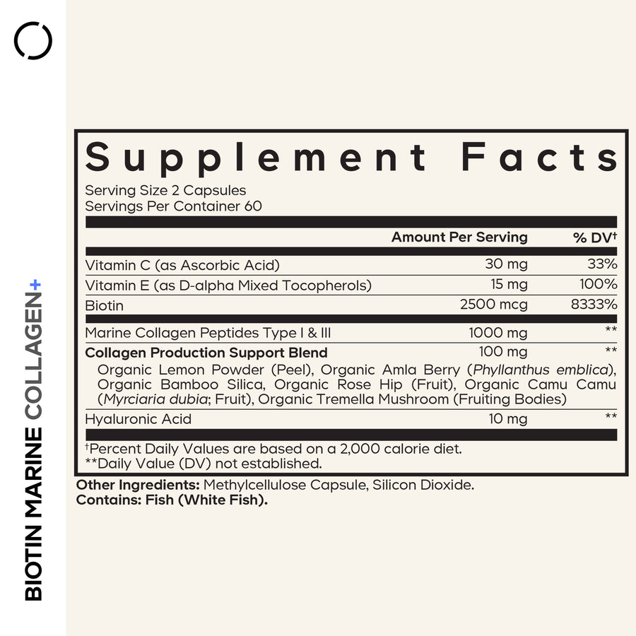 Codeage biotin collagen supplement facts