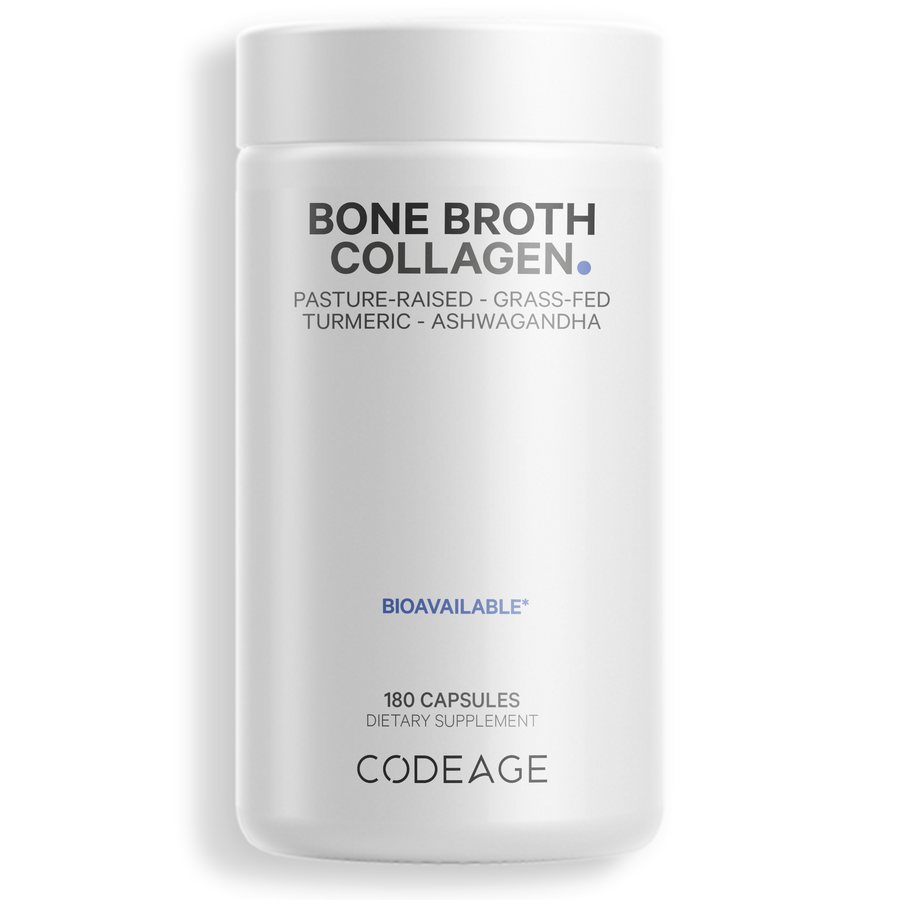 Grass Fed Organic Beef Bone Broth Supplement Codeage Front