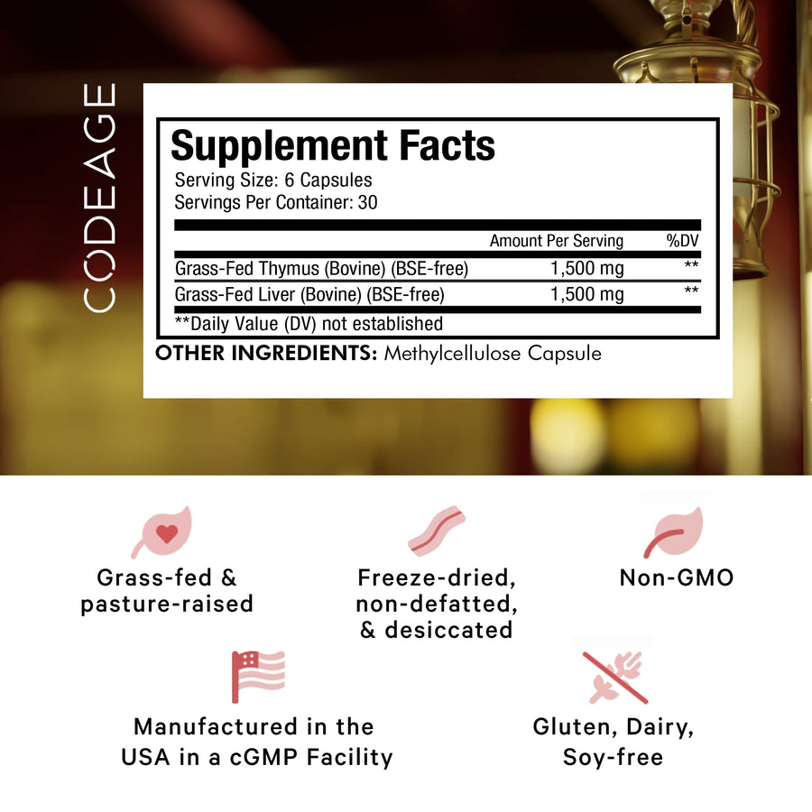 Codeage Beef Thymus Supplement facts