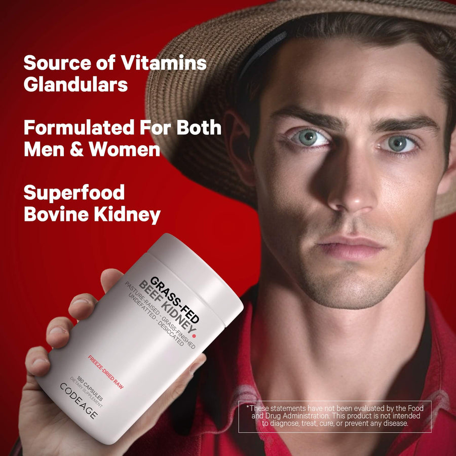 Codeage Source of vitamins glandulars superfood bovine kidney