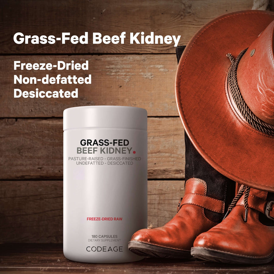 Codeage Grass-Fed Beef Kidney freeze dried non defatted desiccated supplement