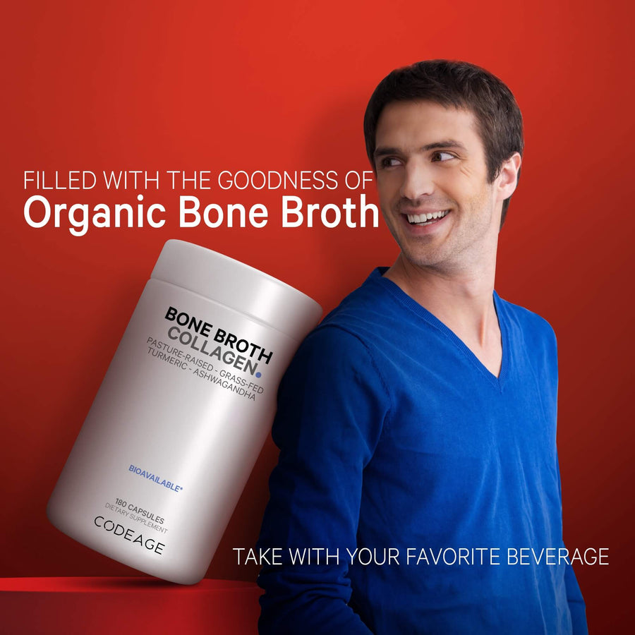 Codeage Organic Bone Broth Supplements Turmeric ashwagandha men and women