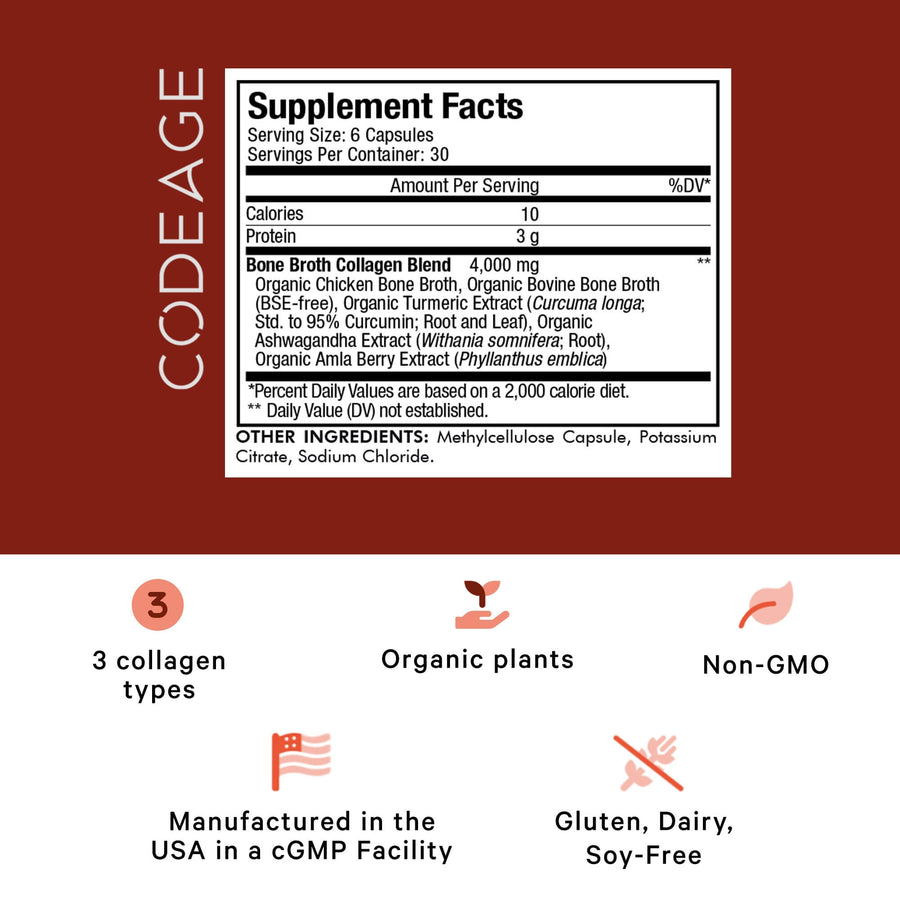 Codeage Organic Bone Broth Supplements Facts