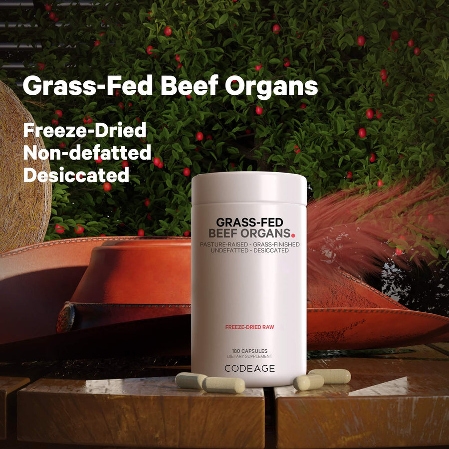 Grass Fed Pasture Raised Beef Organs Supplement Glandular Extracts Superfood freeze-dried non defatted desiccated