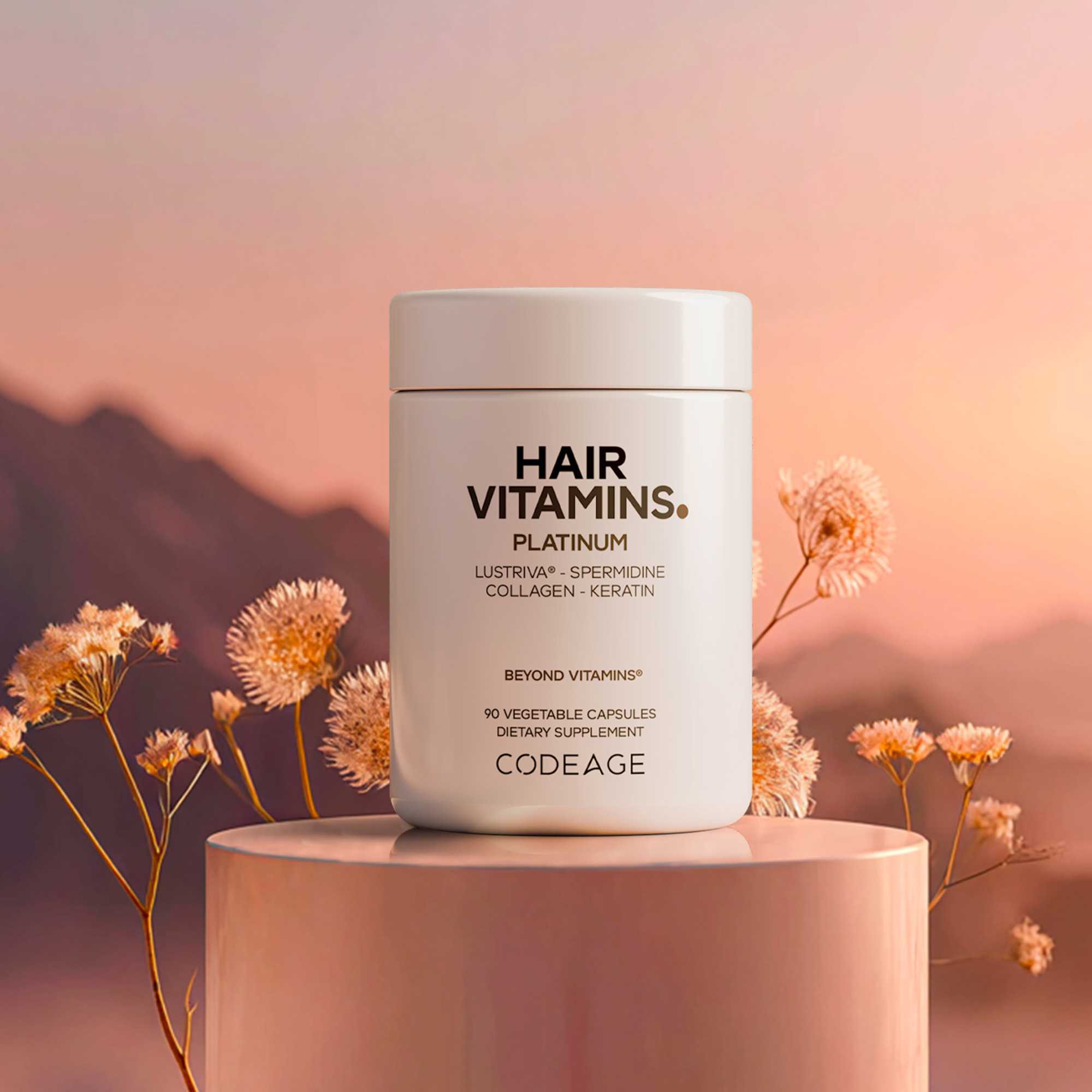 Codeage Hair Vitamins Platinum with Spermidine, Collagen, Keratin and more