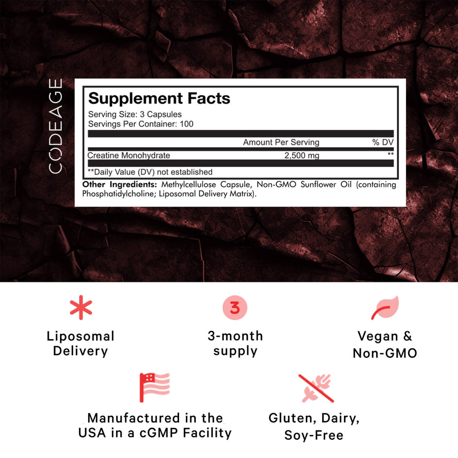 Codeage Liposomal Creatine Monohydrate Capsules Supplement Facts