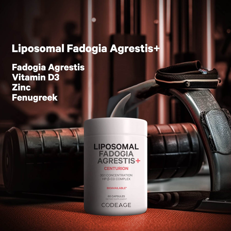 Codeage Liposomal Fadogia Agrestis Fenugreek Bioperine Vitamin D3 Zinc nutrition sport centurion