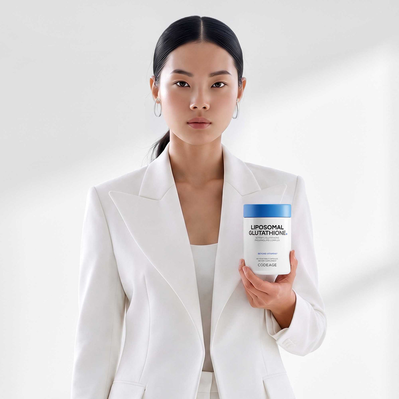 Codeage Liposomal Glutathione Supplement  Setria Glutathione woman portrait