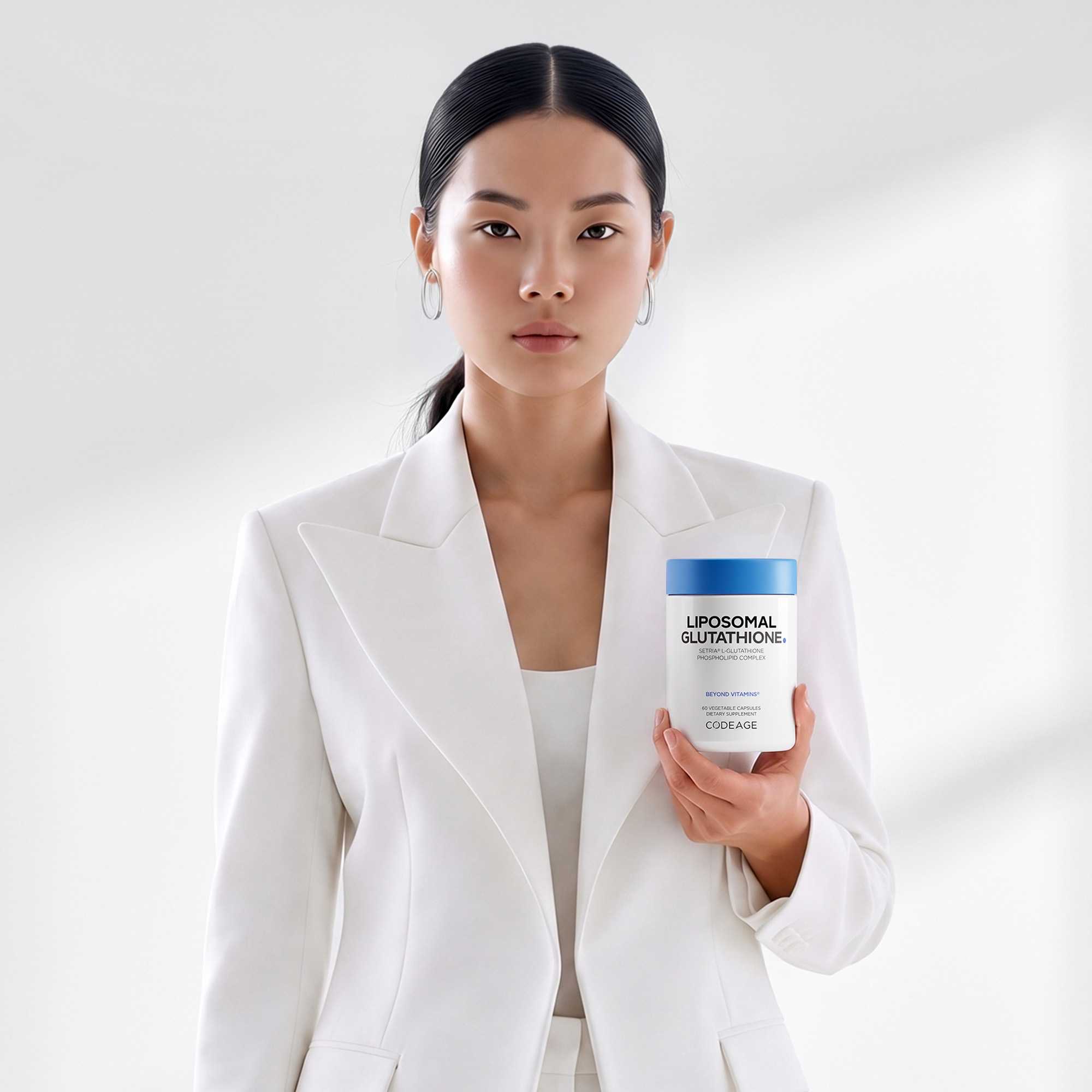 Codeage Liposomal Glutathione Supplement  Setria Glutathione woman portrait