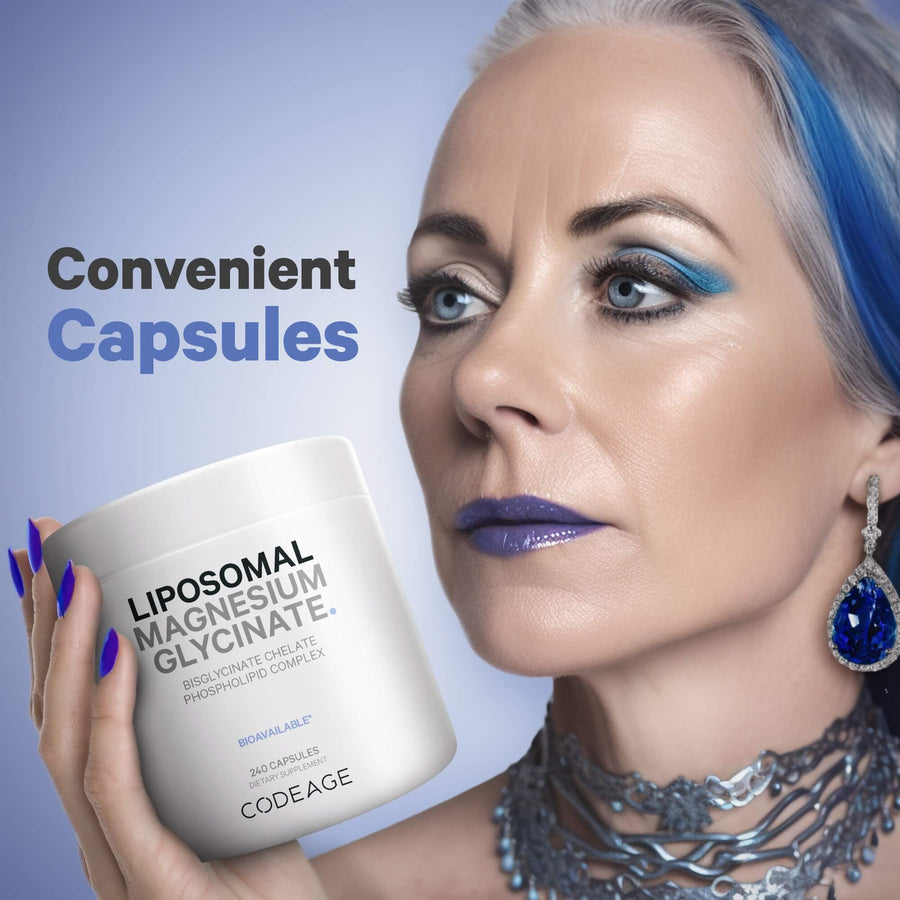 Codeage Liposomal Magnesium Glycinate Supplement 2-month supply capsule format portrait