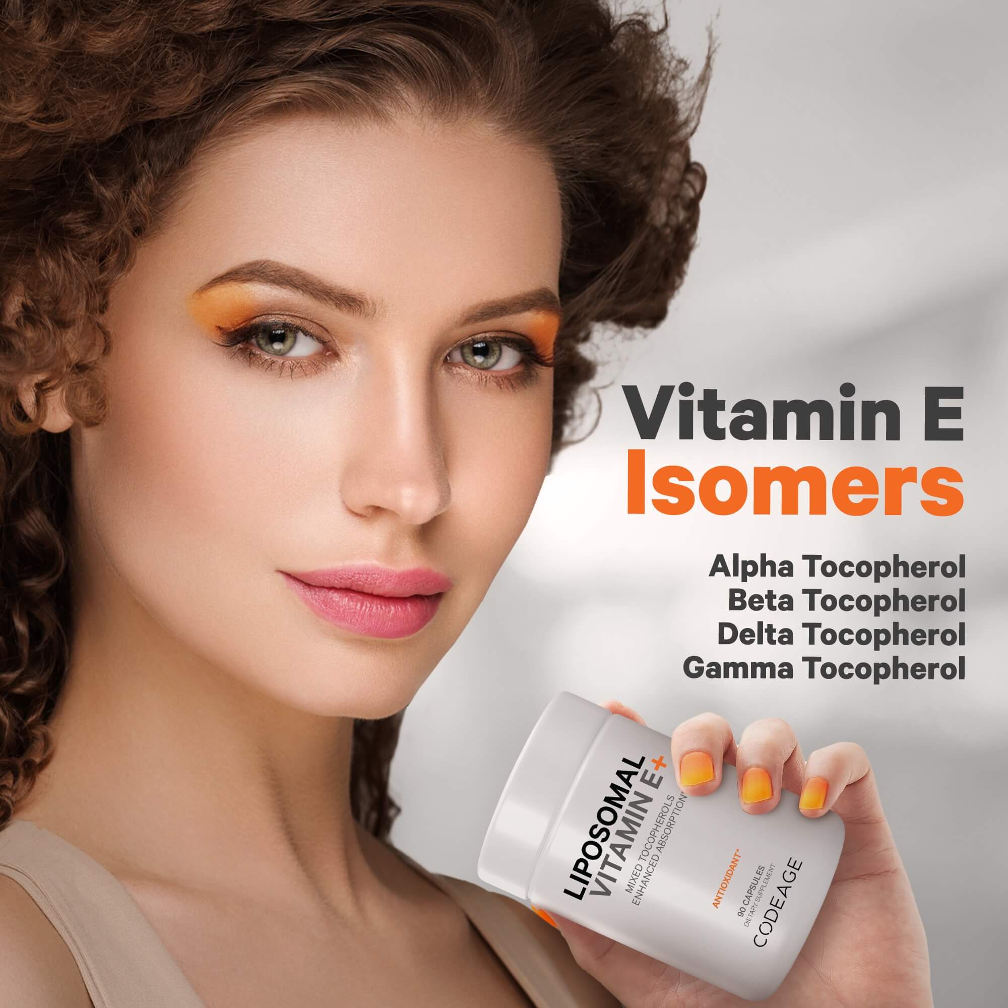Codeage Liposomal Vitamin E Supplement Alpha Tocopherol Isomers Beta