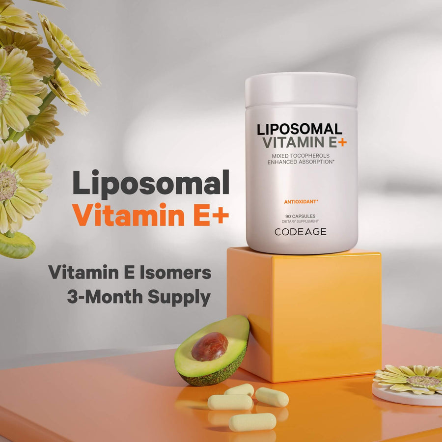 Codeage Liposomal Vitamin E Tocopherols Supplement Isomers