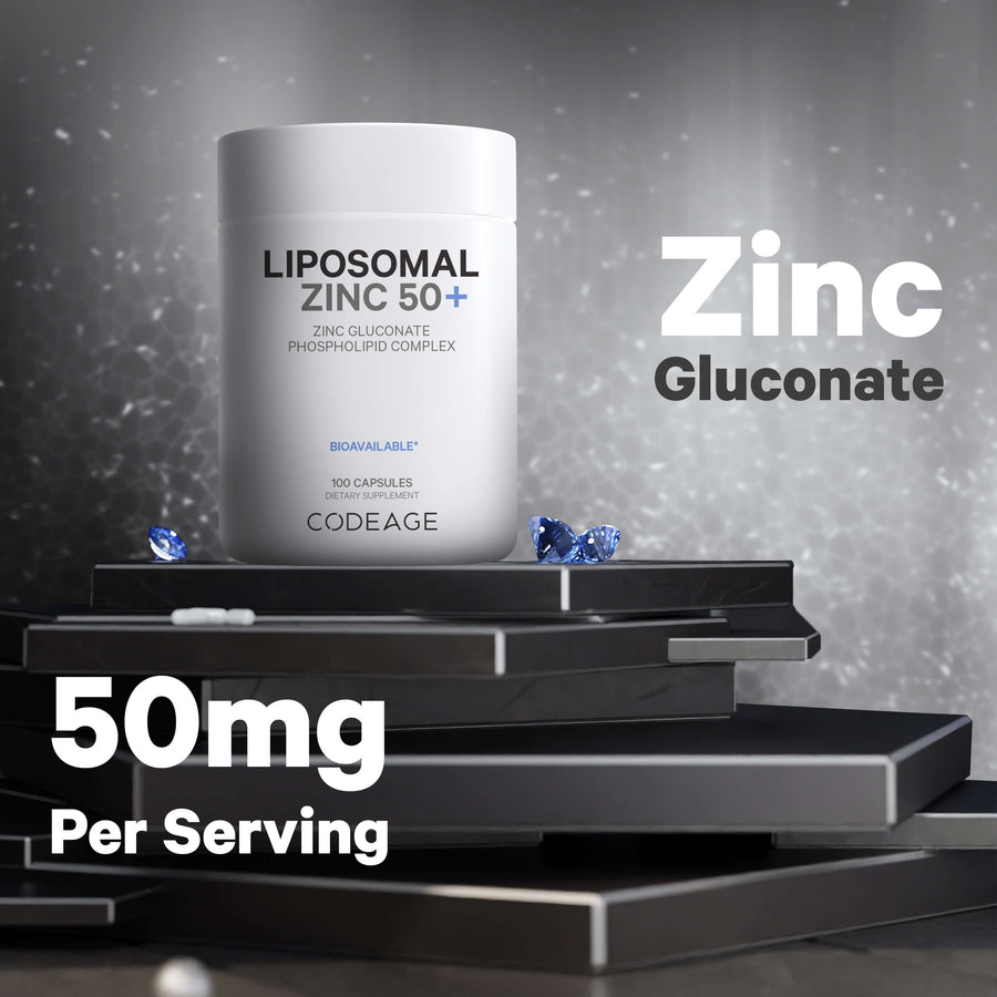 Codeage Liposomal Zinc 50mg Gluconate Supplement