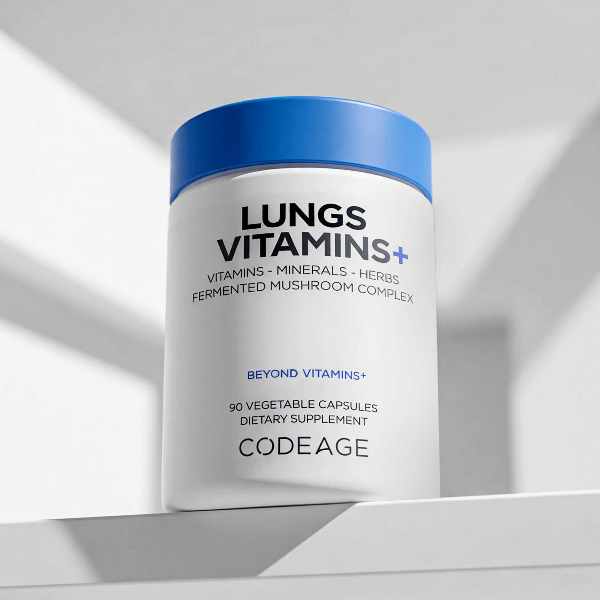 Codeage lungs health, breathing and respiratory support with minerals and essentials nutrients, vitamin E, fermented food and organic herbs