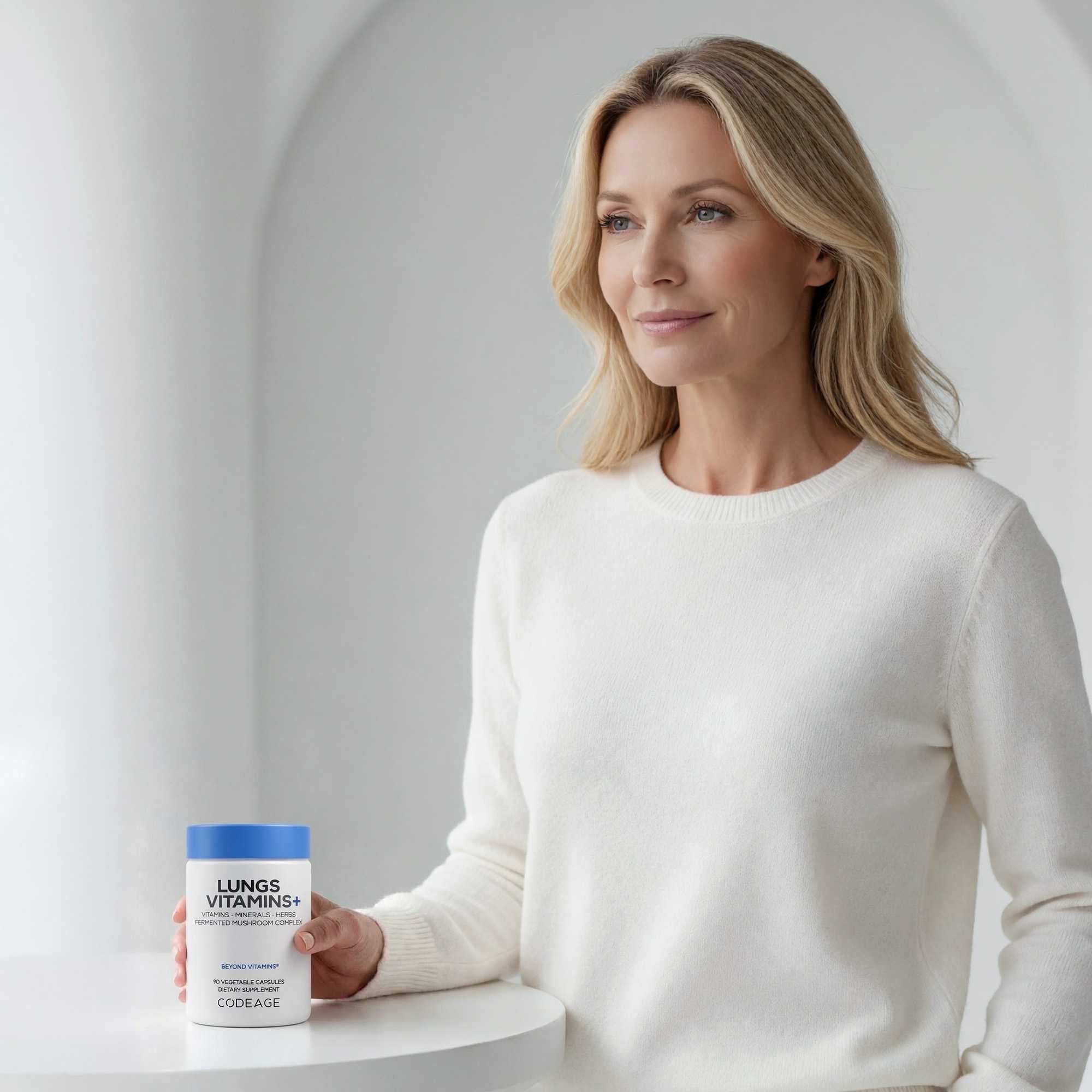 Codeage lungs health, breathing and respiratory support with minerals and essentials nutrients, vitamin E, fermented food and organic herbs