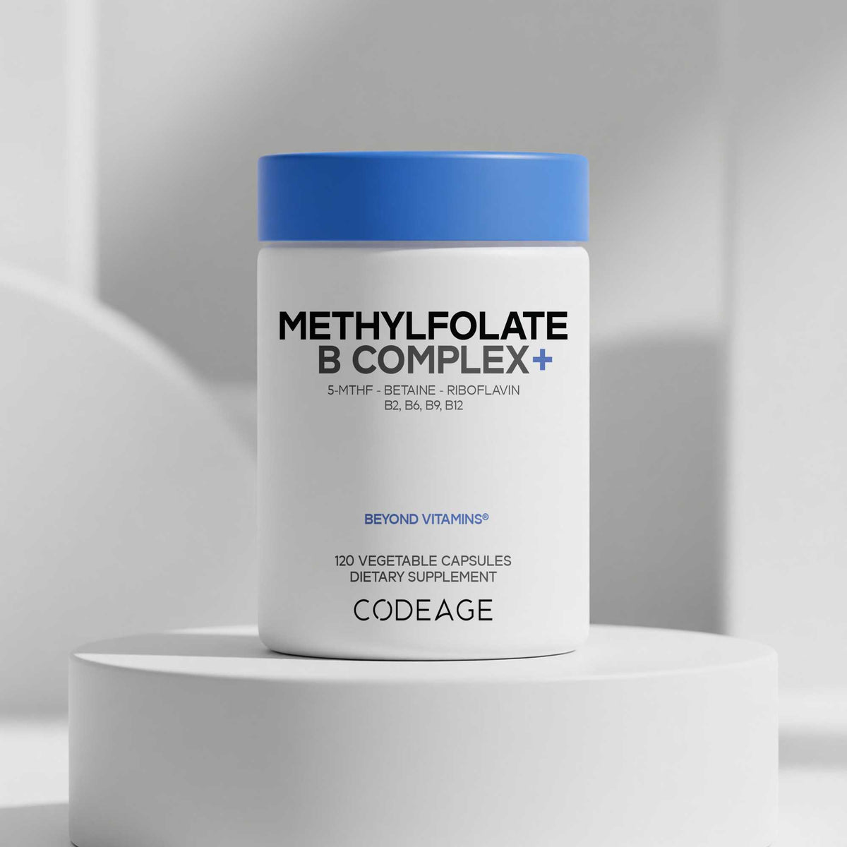 Codeage Methylfolate B Complex+ vitamin folate riboflavin vitamin B6 Vitamin B12, betaine 5-mthf supplement 2-month supply woman