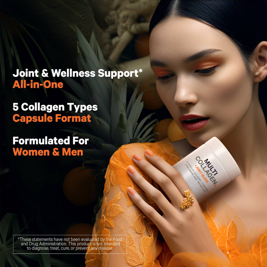 Codeage Multi Collagen Joint Blend Astaxanthin Boswellia Turmeric 5 collagen types women portrait