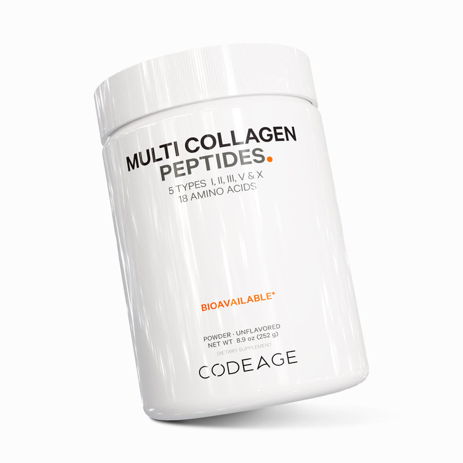 Codeage Multi Collagen Powder Protein Mini Hydrolyzed All In One Supplement Peptides Type I, II, III, V, X Unflavored 1 Month Supply Supplement