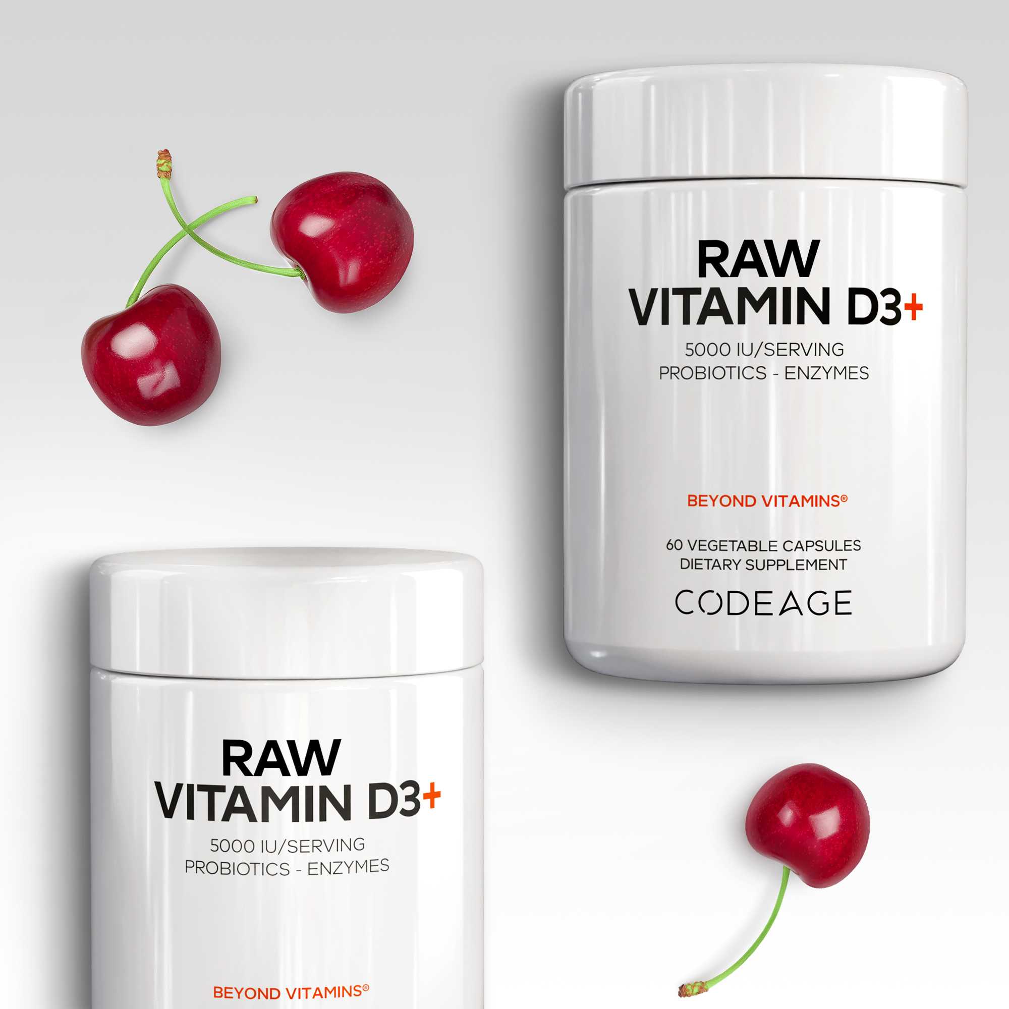 Codeage Raw Vitamin D3+ Supplement Probiotics Enzymes